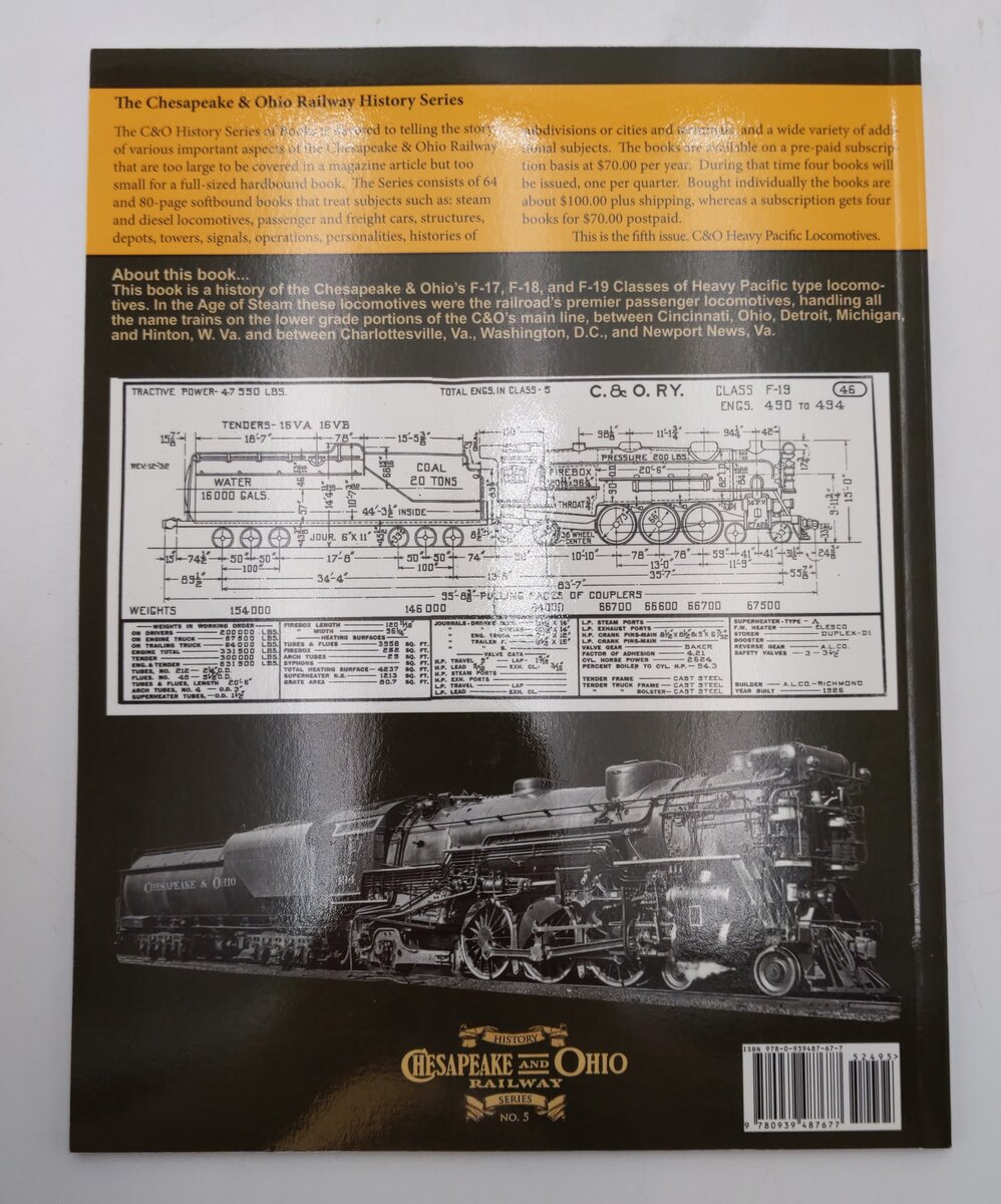 Chesapeake & Ohio Heavy Pacific Locomotives Paperback Book By Karen Parker EX