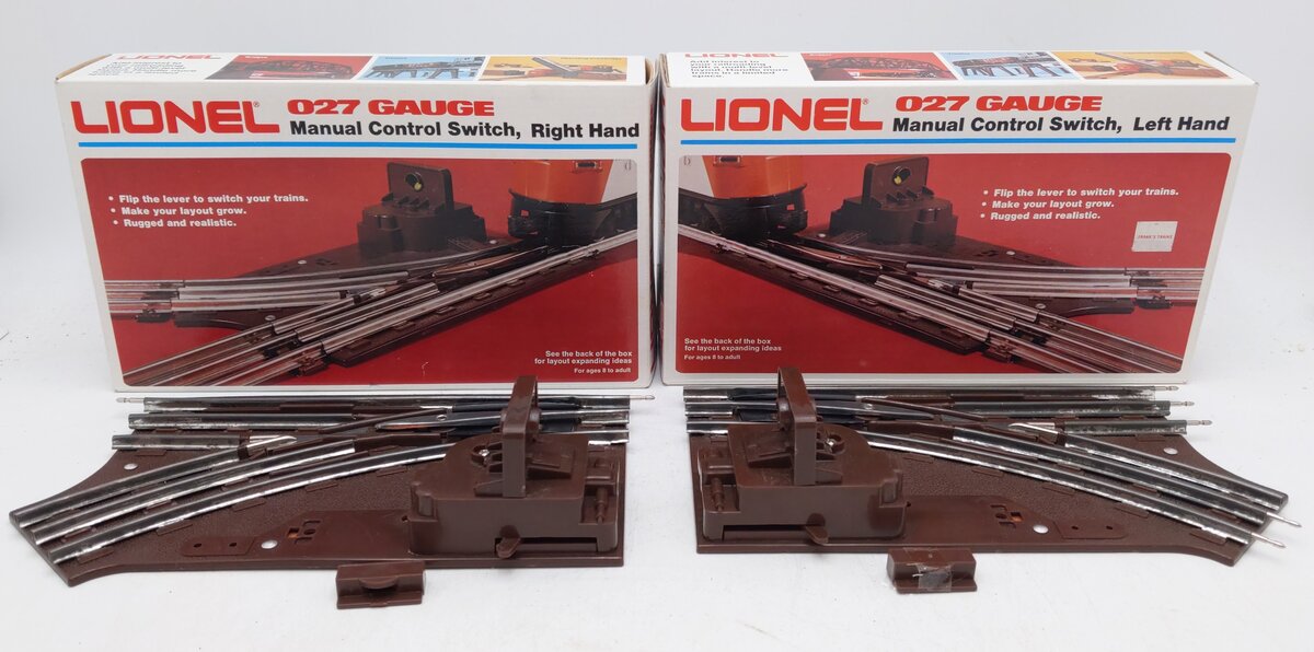 Lionel 6-5021/5022 O Gauge Left/Right Hand Manual Control Switch Set EX/Box