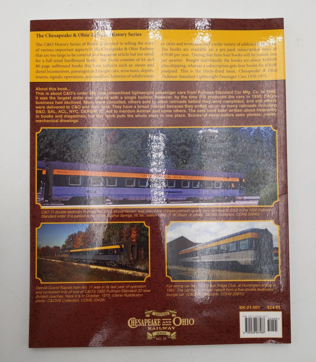 Chesapeake & Ohio Pullman-Standard Lightweight Passenger Cars 1950-1971 Book EX