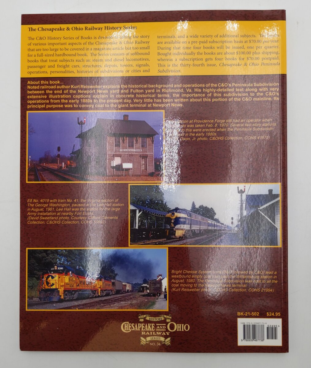 Chesapeake & Ohio Peninsula Subdivision Paperback Book By Kurt Reisweber EX