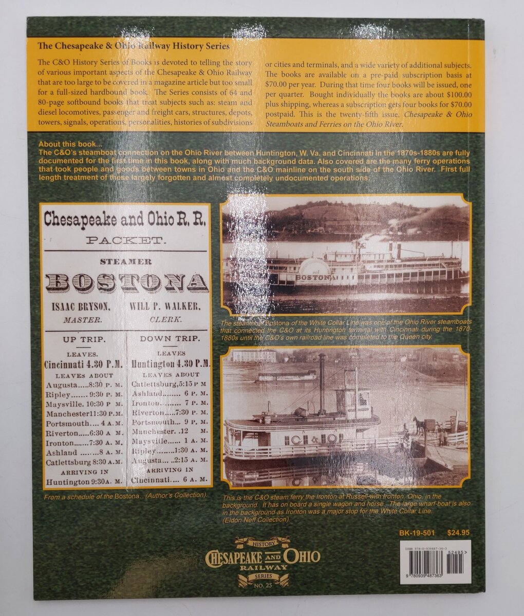 Chesapeake & Ohio Steamboats & Ferries On The Ohio River Paperback Book EX