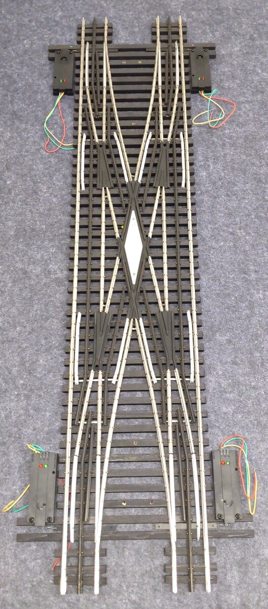 Ross 175M O Gauge Double Crossover with Dz1000 Switch Turnout EX/Box