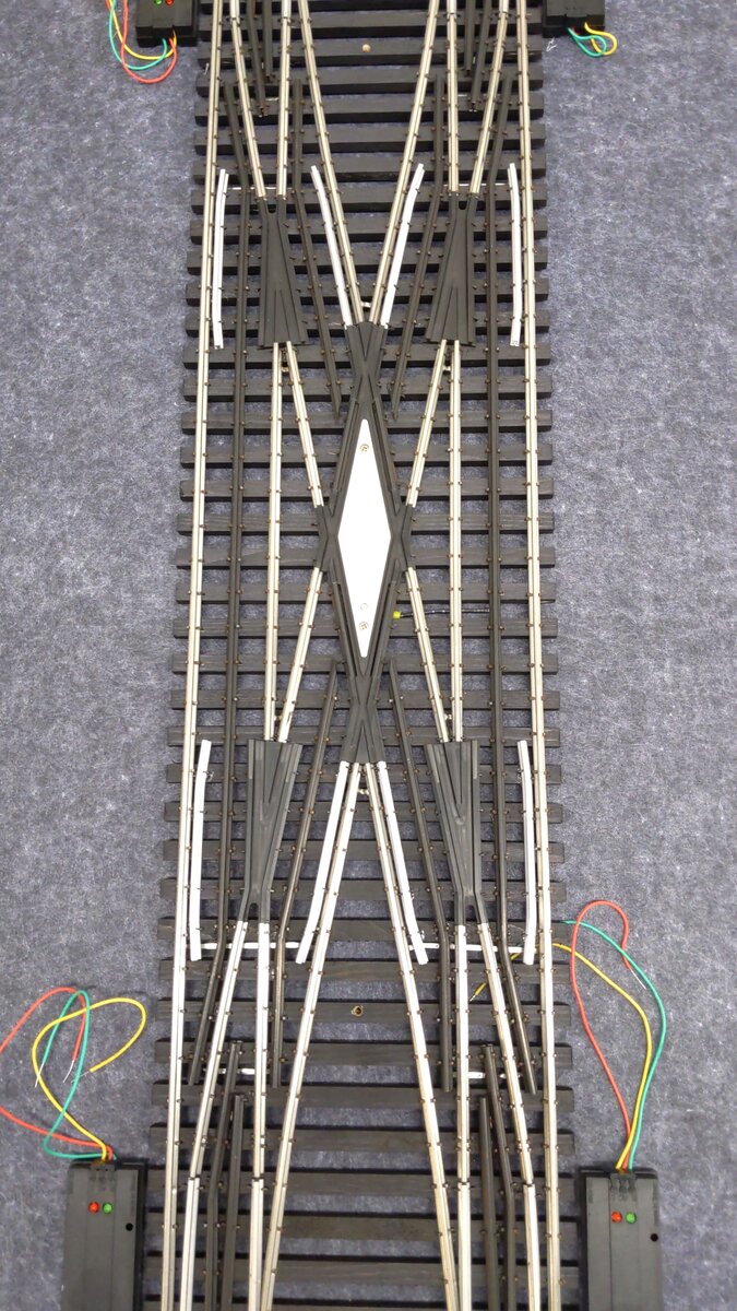 Ross 175M O Gauge Double Crossover with Dz1000 Switch Turnout EX/Box