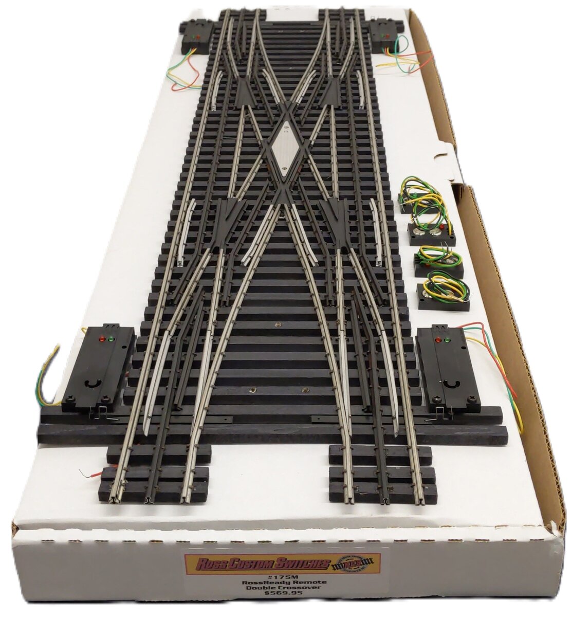 Ross 175M O Gauge Double Crossover with Dz1000 Switch Turnout EX/Box