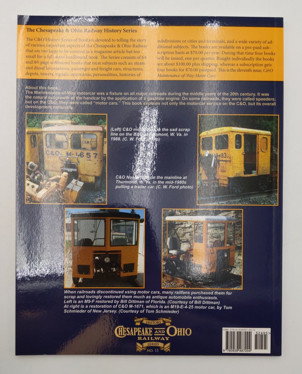 Chesapeake & Ohio Maintenance-Of-Way Motor Cars Paperback Book By Charles W Ford EX