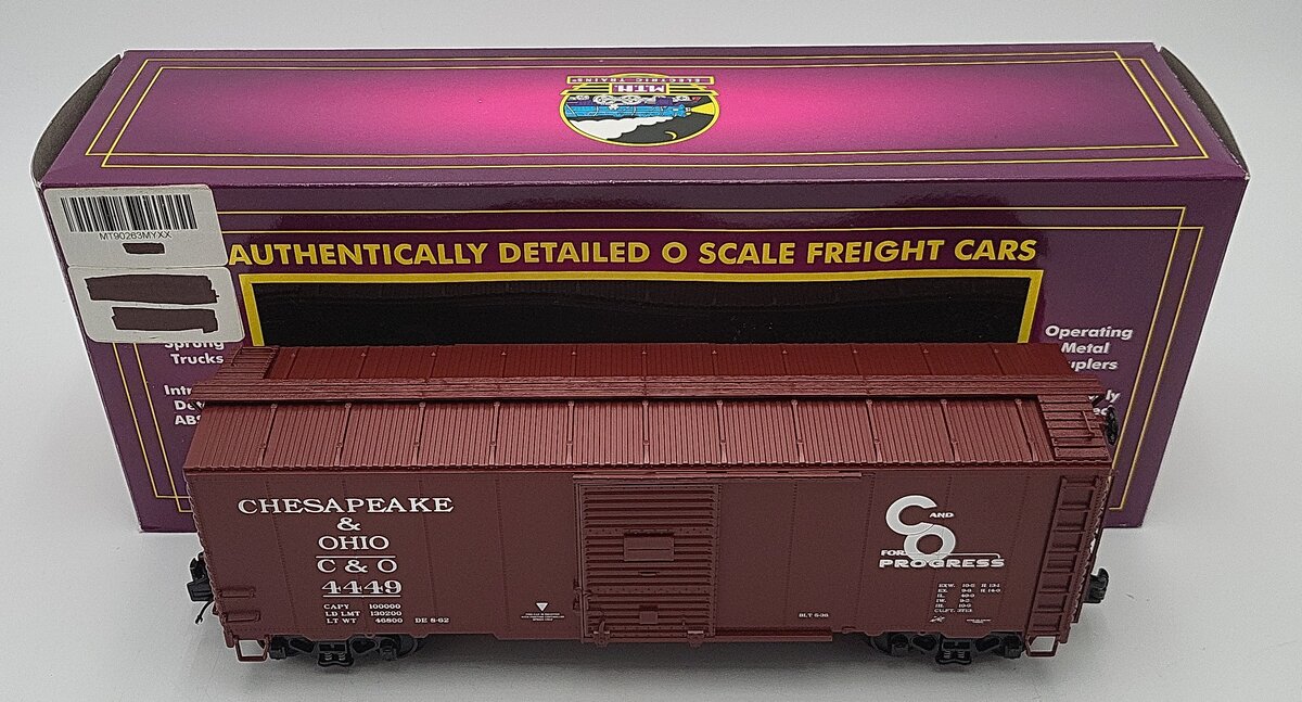 MTH 20-90263B O Scale Chesapeake & Ohio Boxcar #4449 LN/Box