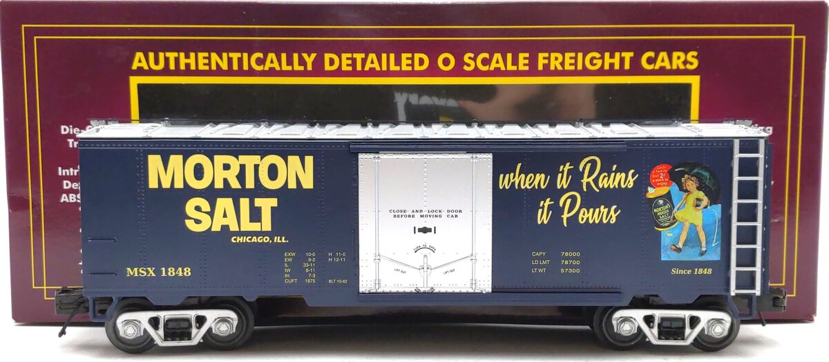 MTH 20-94465 O Scale Morton Salt Premier Reefer Car #1848 LN/Box