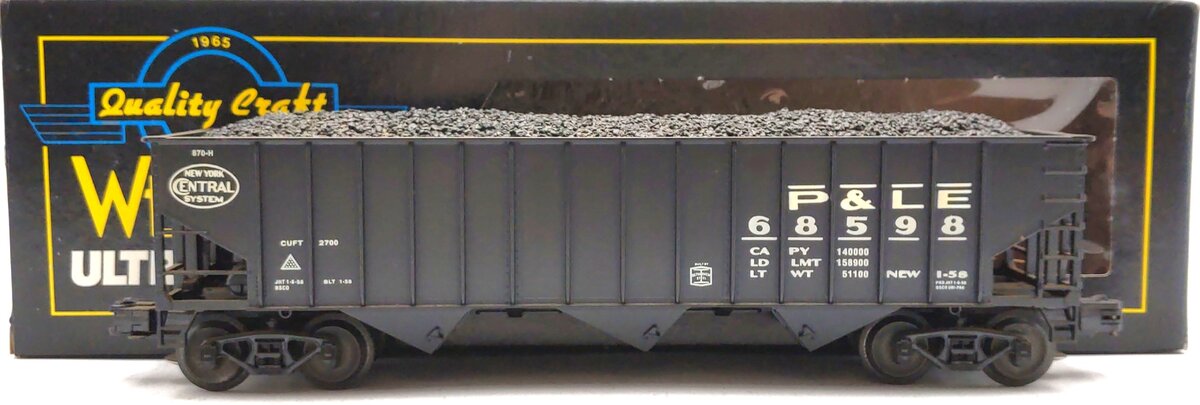 Weaver 4032 O scale P&LE Hi Rail 3 Bay Coal Car #68598 VG/Box
