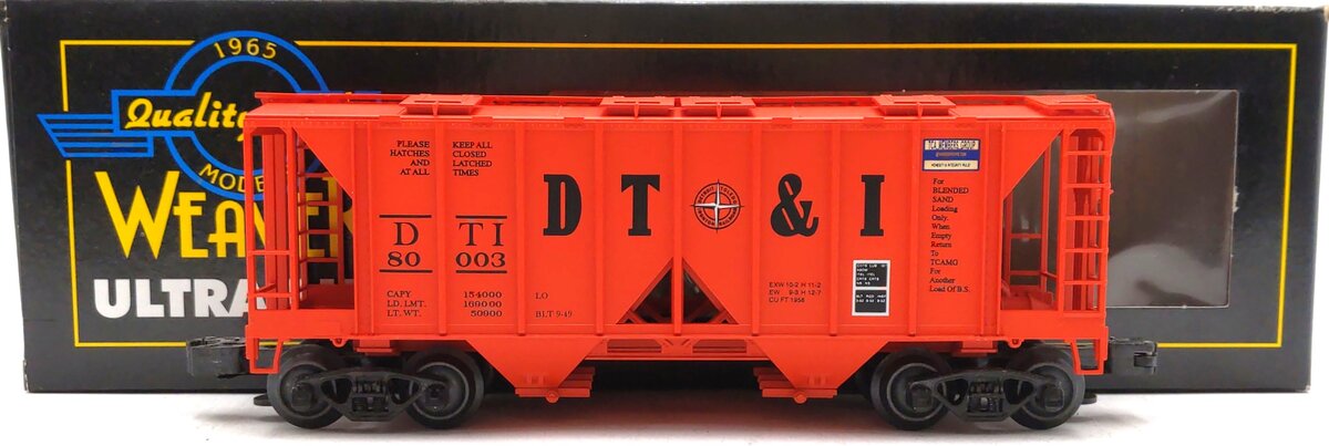 Weaver 80003 O Gauge DT&I AC-2 Covered Hopper VG/Box