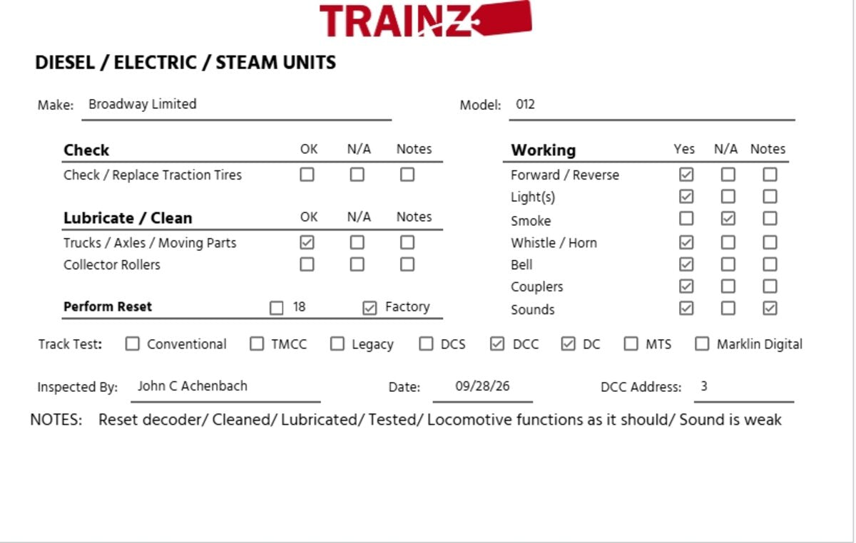 Broadway Limited 012 HO N&W Class A 2-6-6-4 Steam Locomotive & Tender #1218 EX/Box
