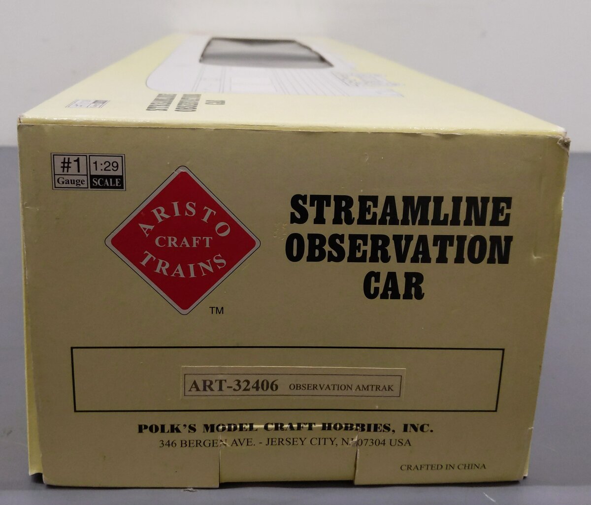 Aristo-Craft 32406 G Scale Amtrak Streamlined Metro Park Observation Car LN/Box
