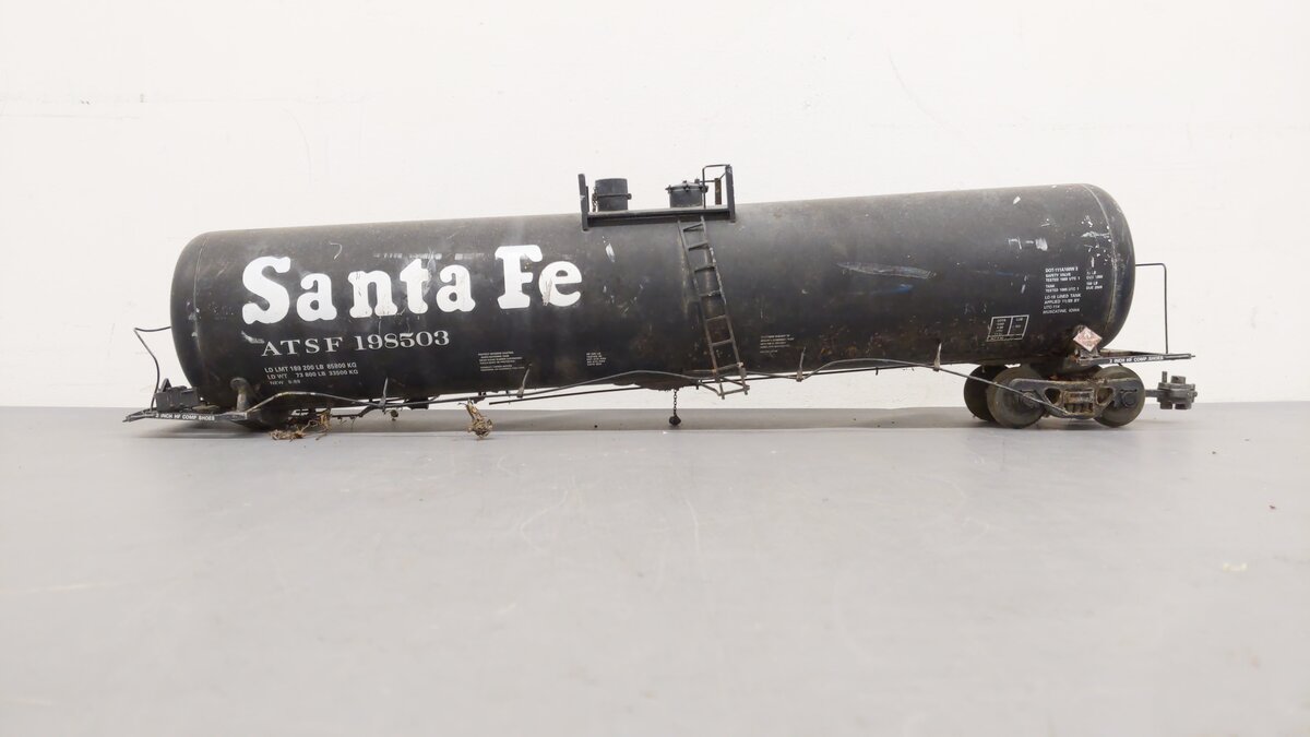 USA Trains R15174 G Santa Fe 55' Extruded Aluminum Modern Tank Car #198503 VG