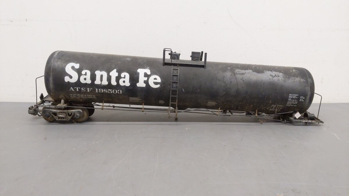 USA Trains R15174 G Santa Fe 55' Extruded Aluminum Modern Tank Car #198503 VG