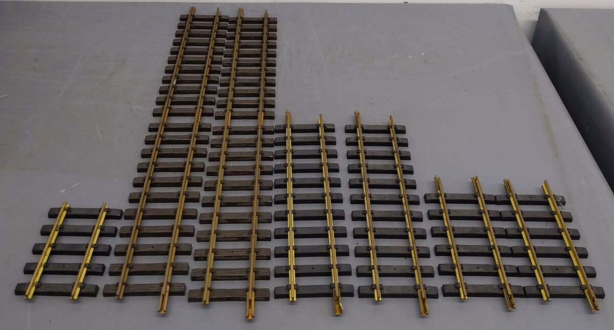 LGB & Other Assorted G scale Brass Straight Track sections [7] EX