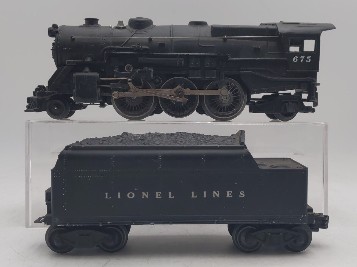 Lionel 675 Vintage O 2-6-2 K4 Pacific Diecast Steam Locomotive w/ 6466WX Tender VG