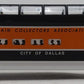 Lionel 6-52085 O Gauge 1996 TCA "City of Dallas" Dallas Full Vista Dome Car EX/Box