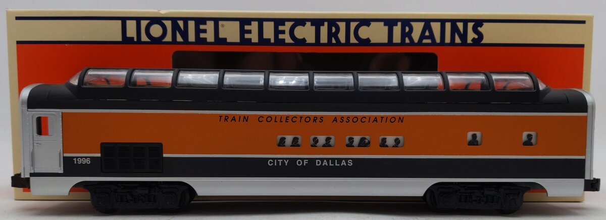 Lionel 6-52085 O Gauge 1996 TCA "City of Dallas" Dallas Full Vista Dome Car EX/Box