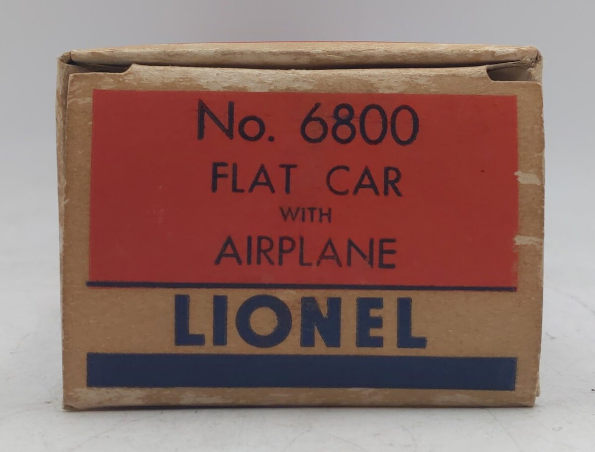 Lionel 6800 Vintage O Flatcar with Yellow over Black Airplane EX/Box