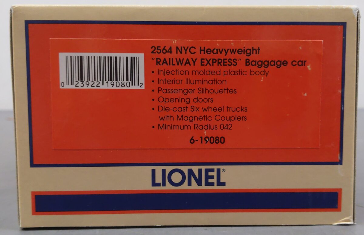 Lionel 6-19080 O New York Central Railway Express Agency Baggage Car #2564 EX/Box