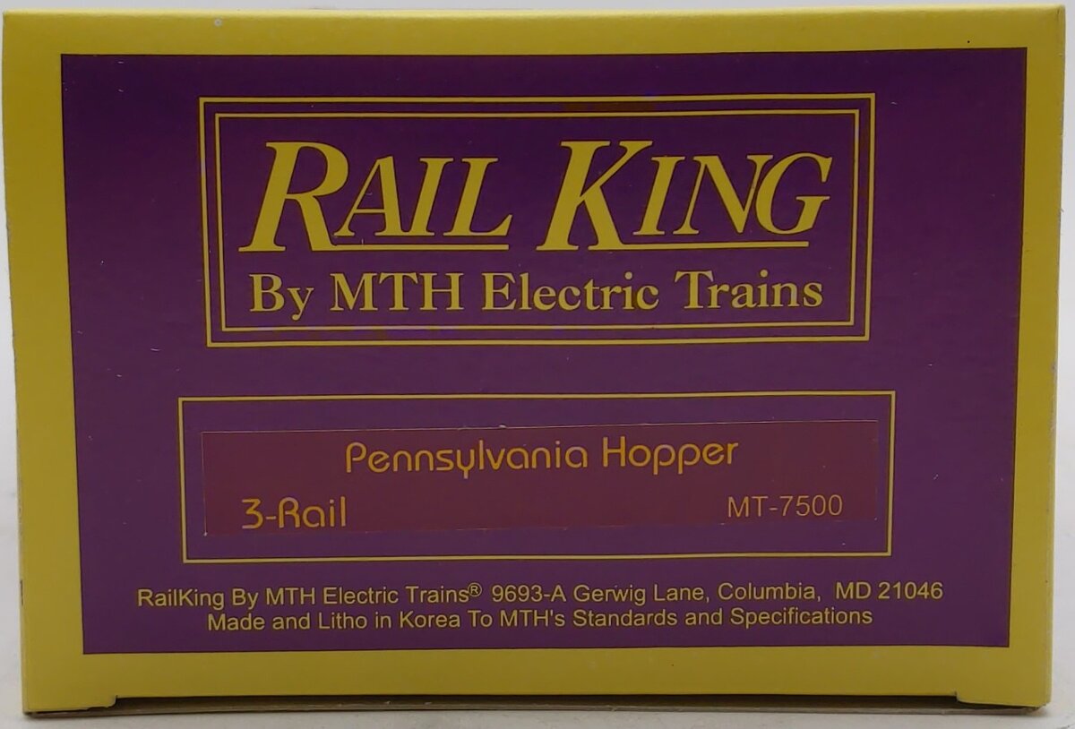 MTH 20-7500 O Gauge Pennsylvania 4-Bay Hopper #675347 LN/Box