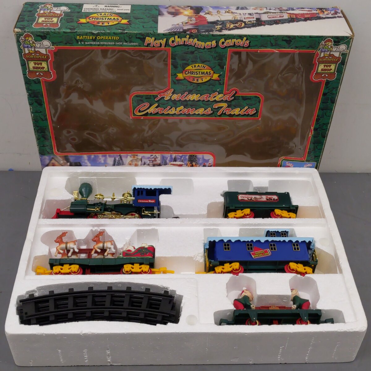 Toy State Industrial 5301 North Pole Christmas Express Steam Train Set VG/Box