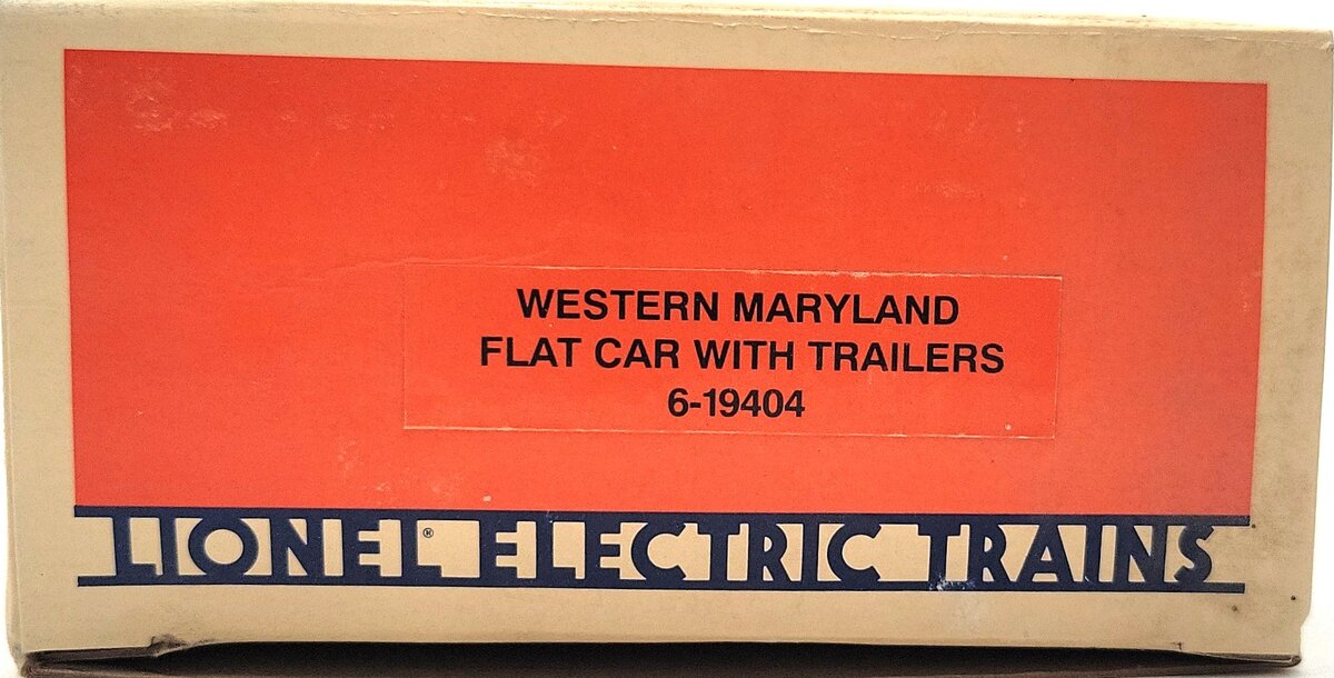 Lionel 6-19404 O Gauge Western Maryland Flatcar with Trailers #19404 LN/Box