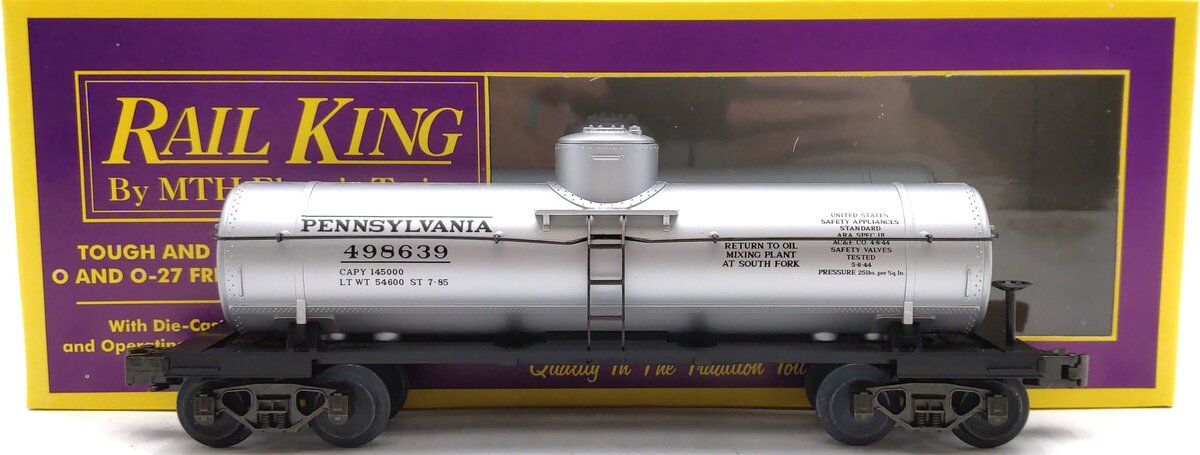 MTH 20-7300 O Gauge Pennsylvania Single Dome Tank Car #498639 LN/Box