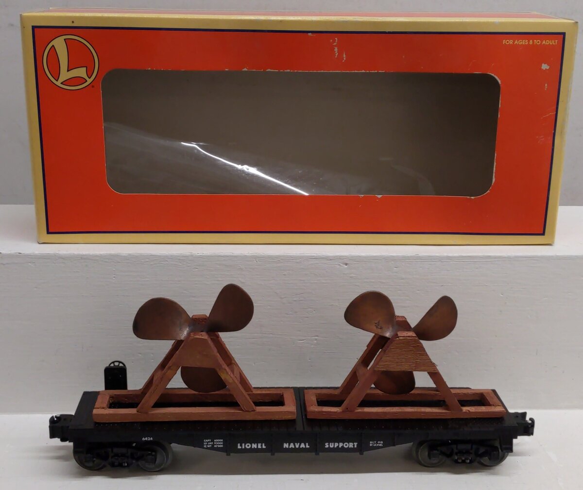 Lionel 6-36016 O Gauge Lionel Naval Support Flatcar w/ Propellers #6424 EX/Box