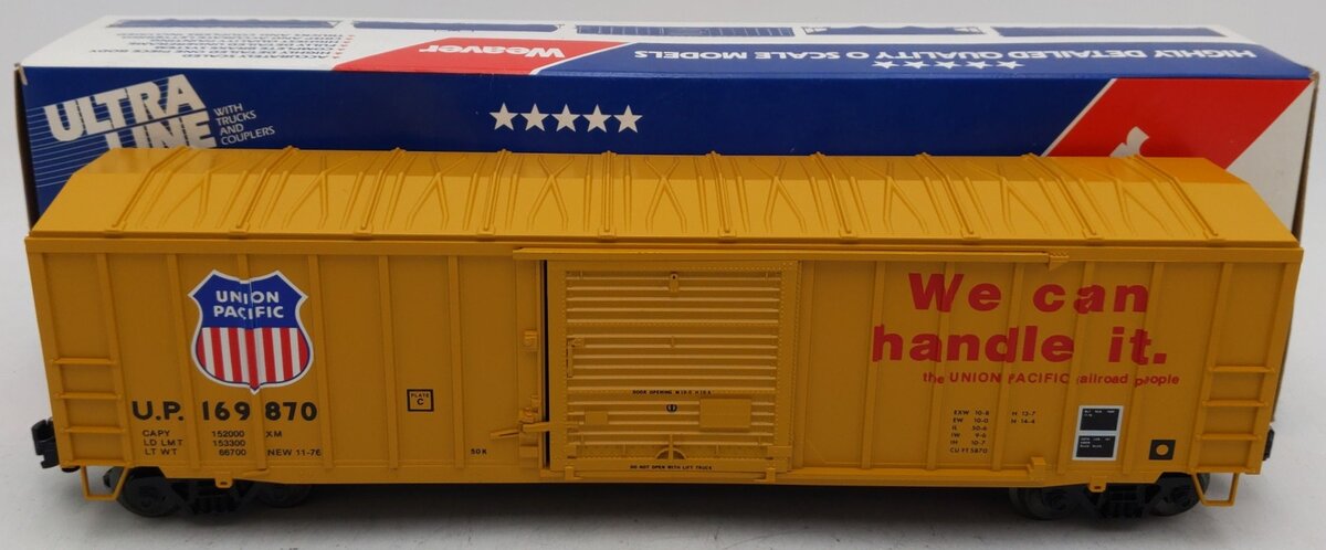 Weaver 2029 O Gauge Union Pacific Boxcar #169861 (3-Rail) EX/Box