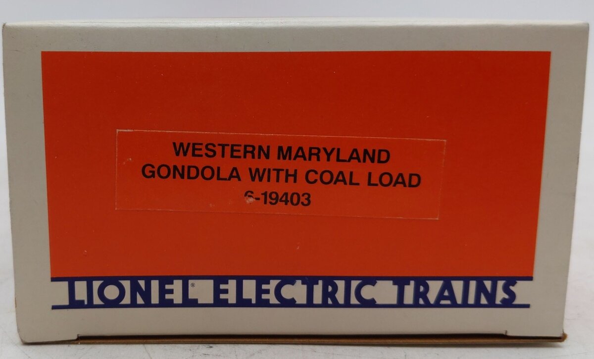 Lionel 6-19403 O Gauge Western Maryland Gondola with Coal Load #19403 EX/Box