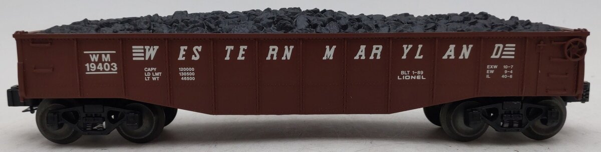 Lionel 6-19403 O Gauge Western Maryland Gondola with Coal Load #19403 EX/Box