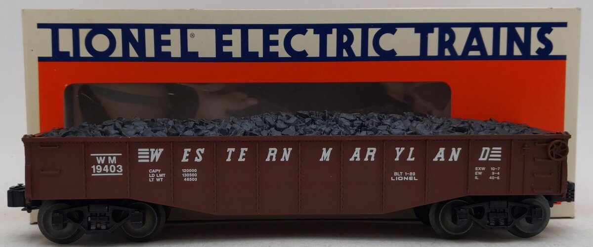 Lionel 6-19403 O Gauge Western Maryland Gondola with Coal Load #19403 EX/Box