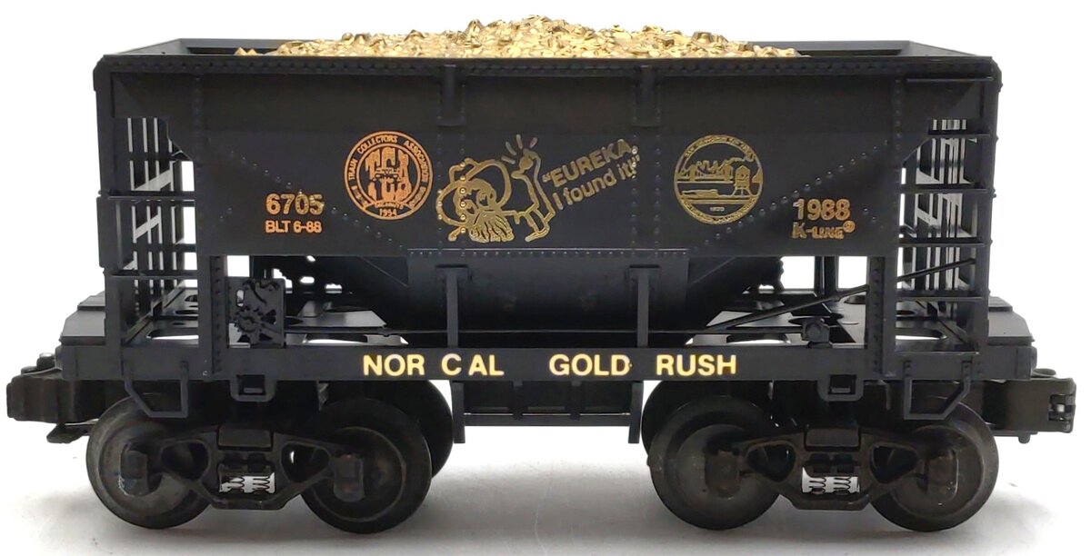 K-Line K-6705 O Gauge 1988 TCA Norcal Gold Rush Ore Car w/Ore Load VG/Box