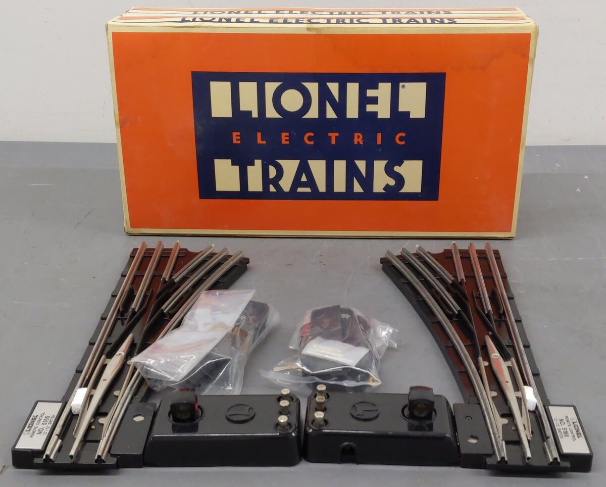 Lionel 6-5165/6-5166 O O72 Left & Right Hand Remote Switch Turnout (Pack of 2) VG/Box