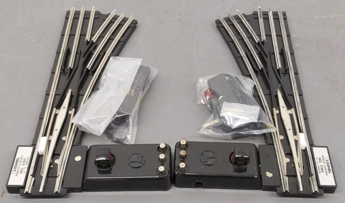 Lionel 6-5165/6-5166 O O72 Left & Right Hand Remote Switch Turnout (Pack of 2) VG/Box