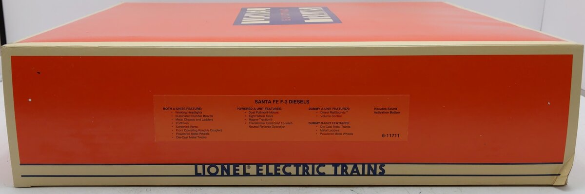 Lionel 6-11711 O Santa Fe F-3 ABA Diesel Locomotive Set #8100/8100/8102 with RS EX/Box
