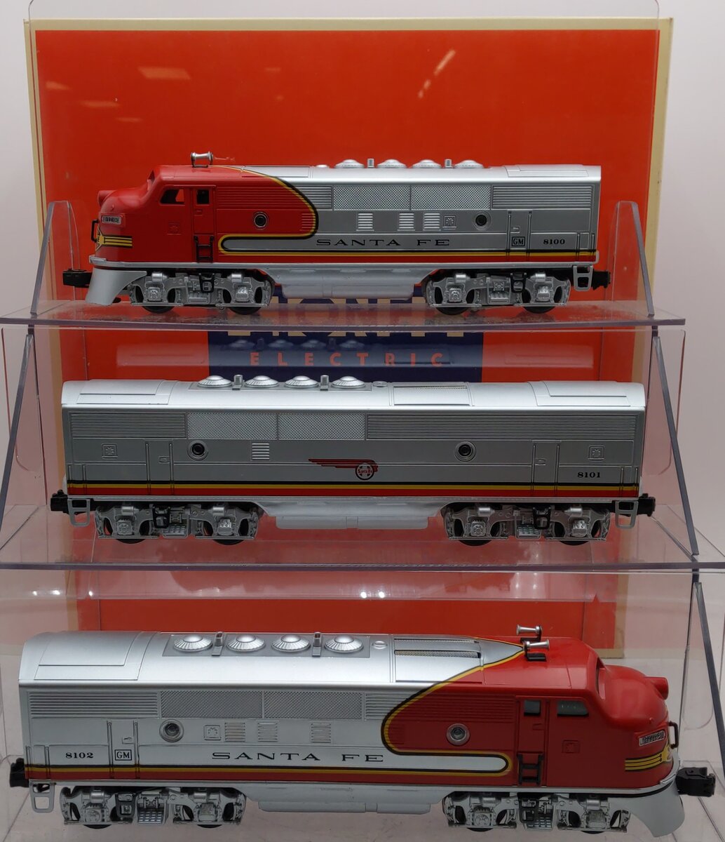 Lionel 6-11711 O Santa Fe F-3 ABA Diesel Locomotive Set #8100/8100/8102 with RS EX/Box