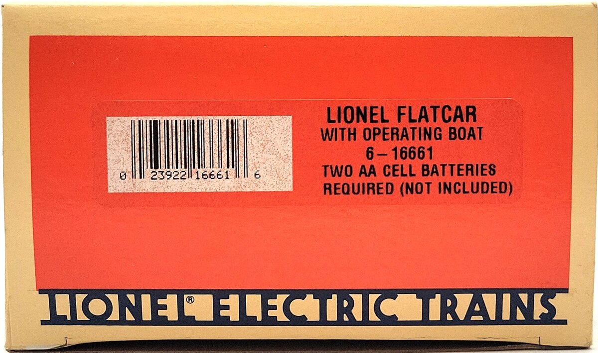 Lionel 6-16661 O Gauge Lionel Flatcar with Motorized Boat LN/Box