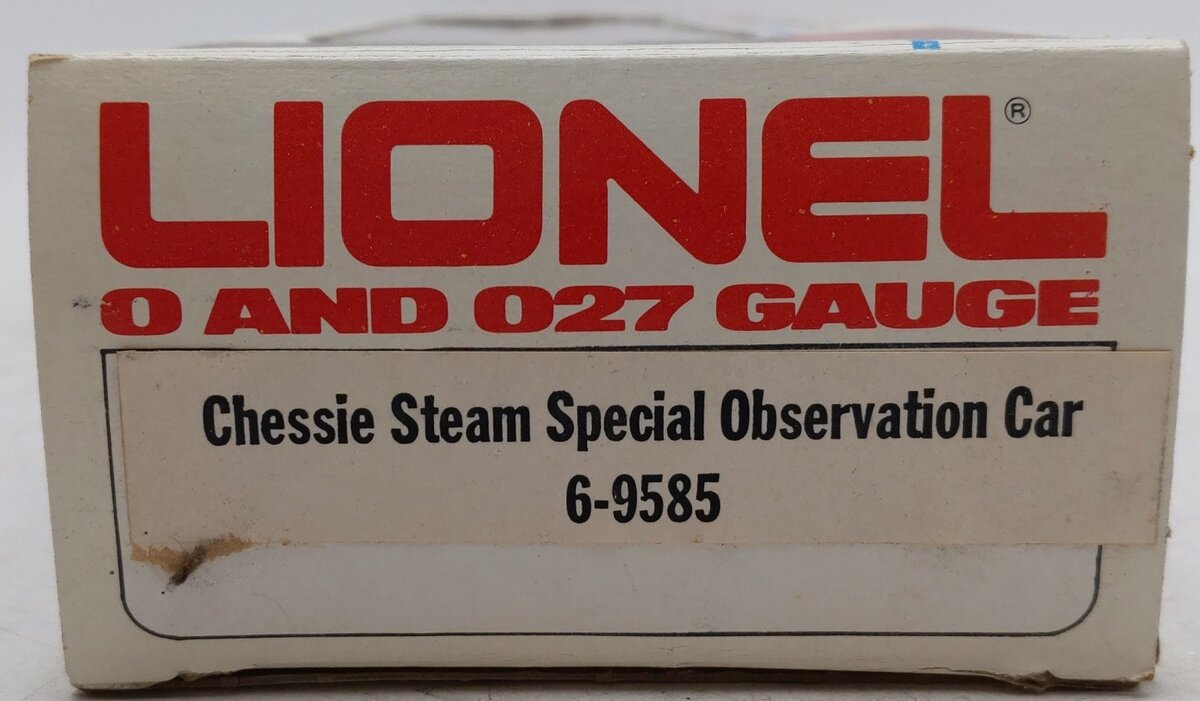 Lionel 6-9585 O Gauge Chessie Steam Special Observation Car #9585 EX/Box