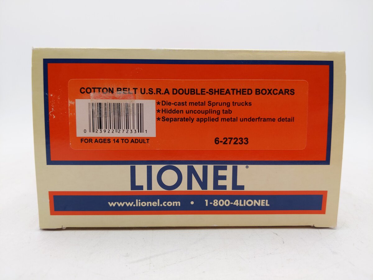 Lionel 6-27233 O-Gauge Cotton Belt U.S.R.A Double-Sheathed Box Car #32493 EX/Box