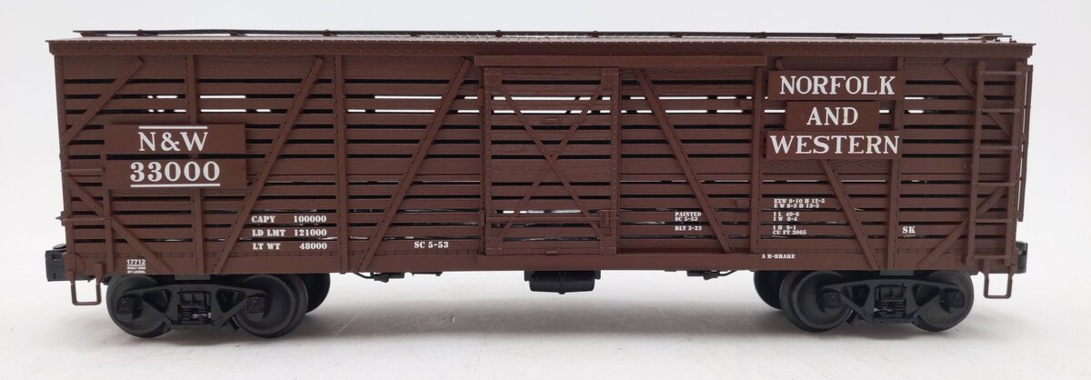 Lionel 6-17712 O Gauge Norfolk & Western ACF 40-Ton Stock Car #33000 EX/Box