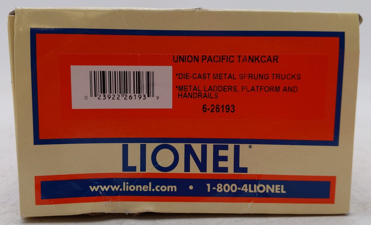 Lionel 6-26193 O Gauge Union Pacific Tank Car EX/Box