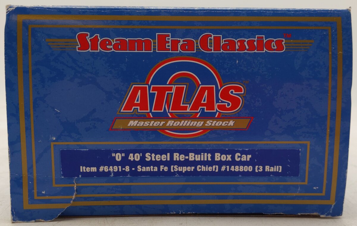 Atlas 6491-8 O Gauge Santa Fe Super Chief Steel Re-Built Boxcar #148800 (3 Rail) LN/Box