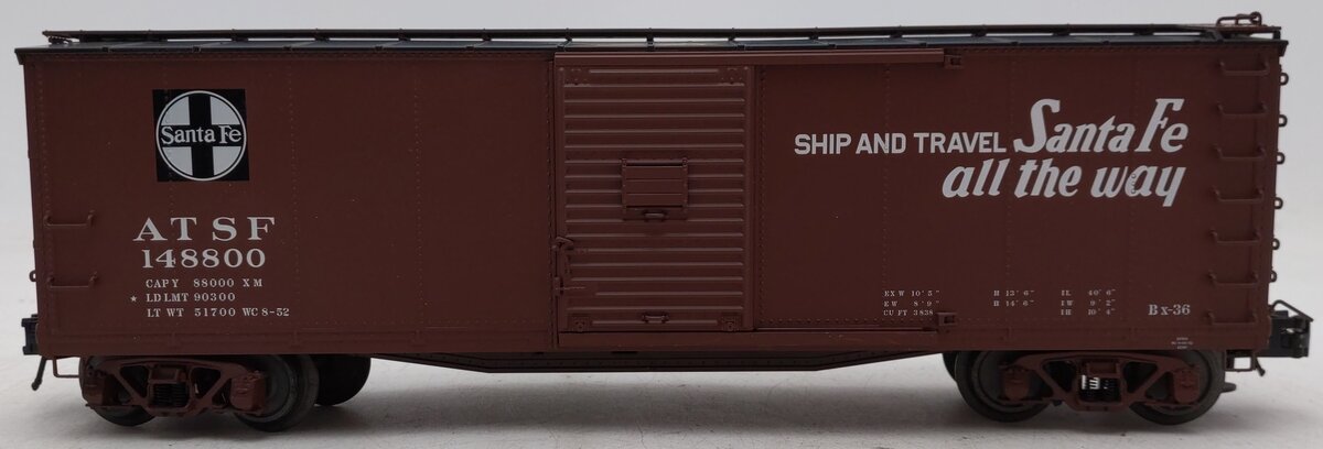 Atlas 6491-8 O Gauge Santa Fe Super Chief Steel Re-Built Boxcar #148800 (3 Rail) LN/Box
