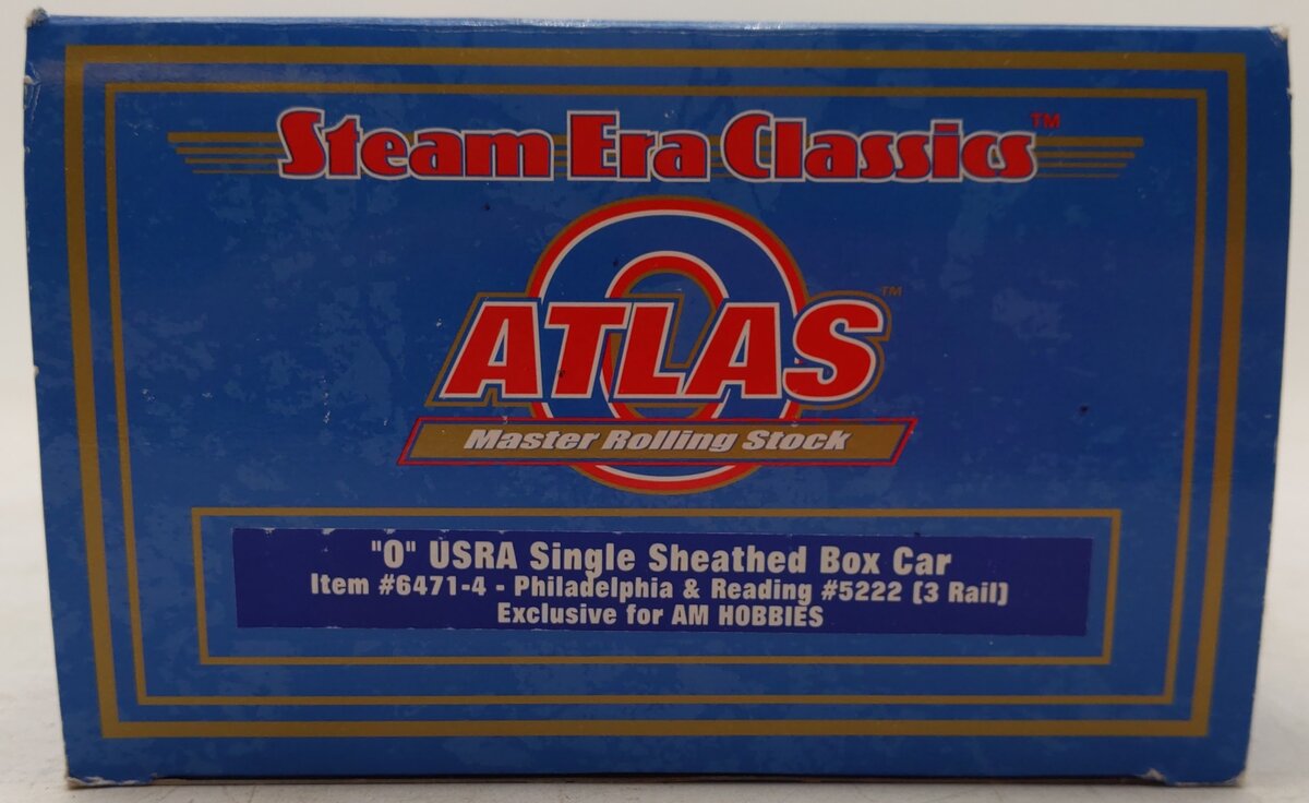 Atlas 6471-4 O Gauge P&R Single Sheathed Boxcar #5222 (3 Rail) EX/Box