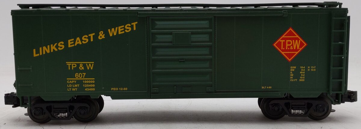 MTH 20-90025A O Gauge Toledo, Peoria & Western Boxcar #607 EX/Box