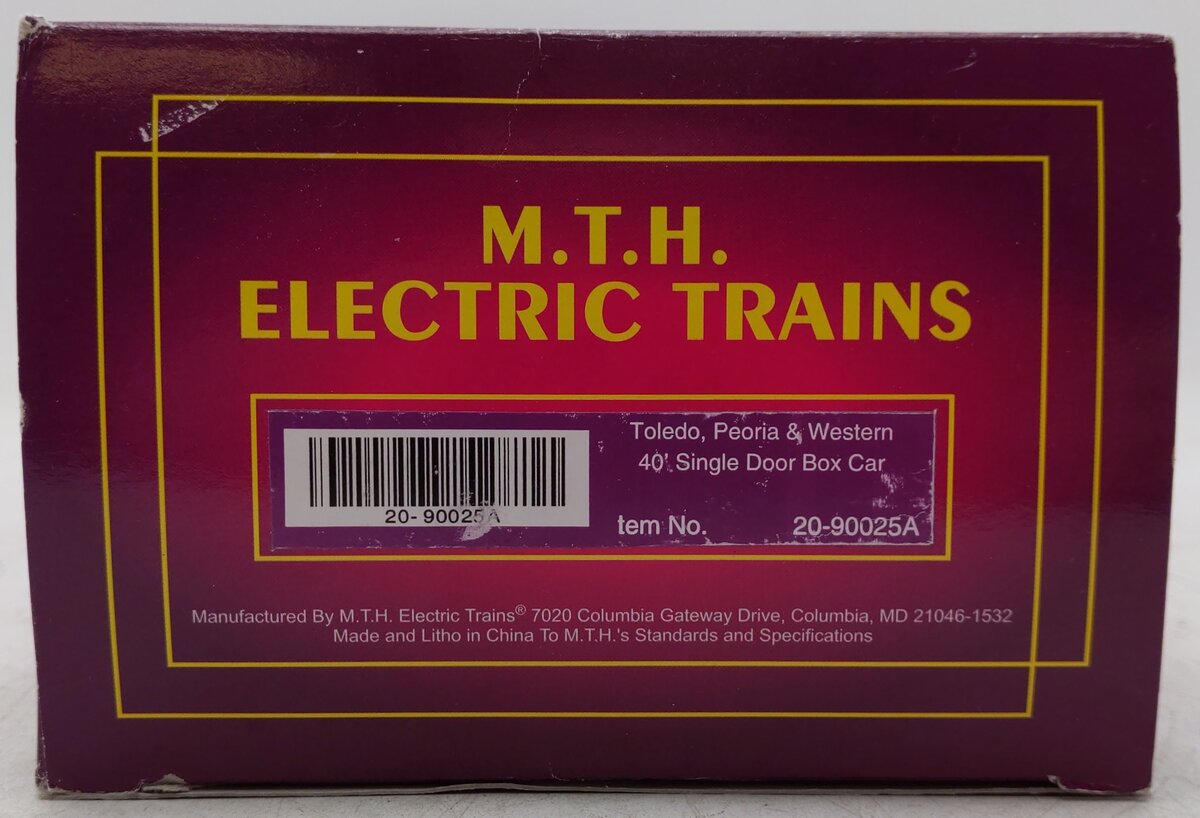 MTH 20-90025A O Gauge Toledo, Peoria & Western Boxcar #607 EX/Box
