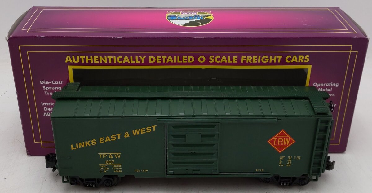 MTH 20-90025A O Gauge Toledo, Peoria & Western Boxcar #607 EX/Box