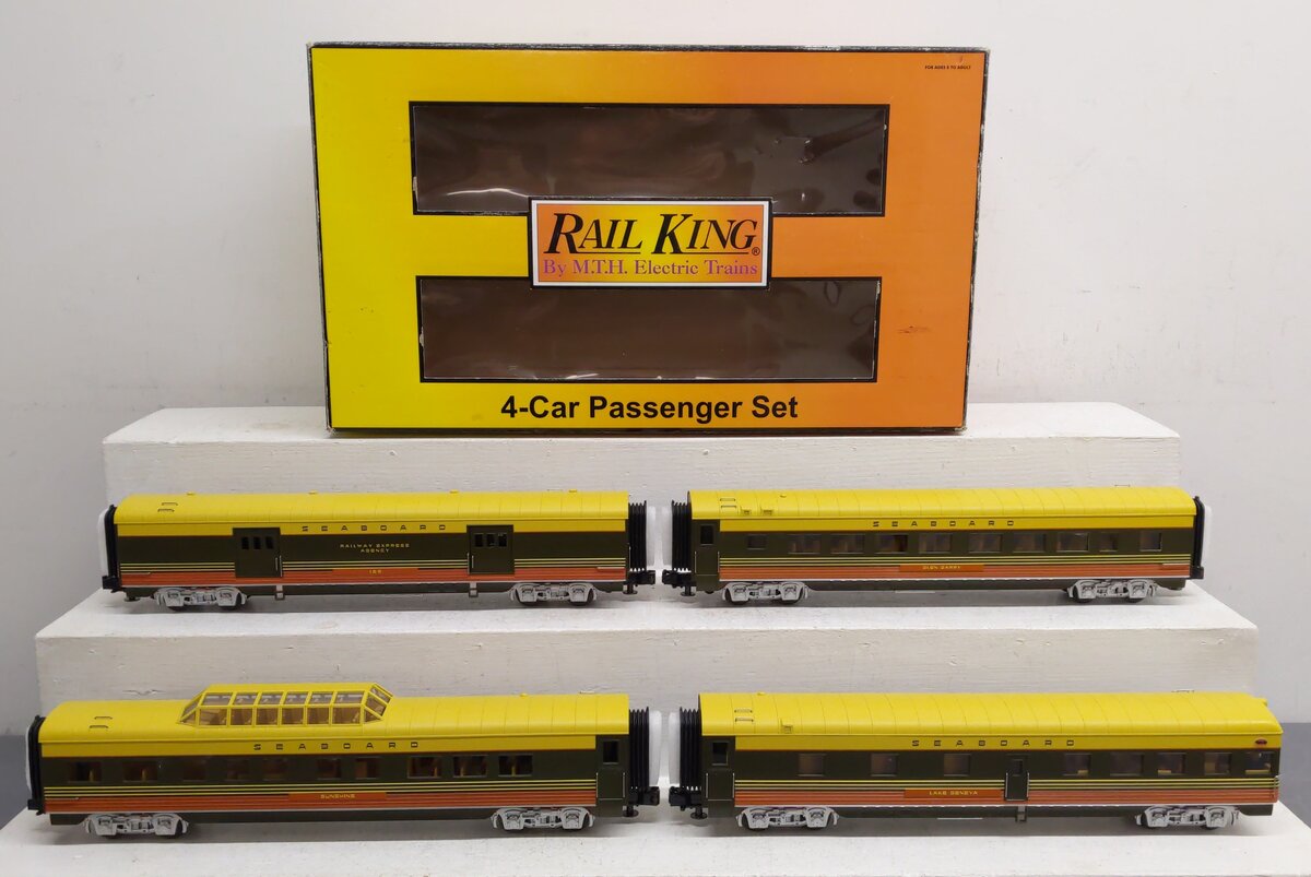 MTH 30-6703 O Seaboard Rail King 60' Streamlined ABS Passenger (Set of 4) EX/Box