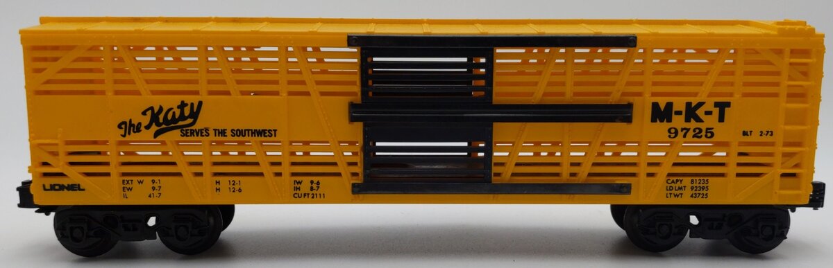 Lionel 6-9725 O Gauge Missouri Kansas Texas Bi-Level Stock Car EX/Box